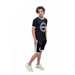 Ensemble de survêtement pour homme, été, 2 pièces, impression sérigraphique personnalisée, t-shirts à manches courtes + shorts - Product Image 5