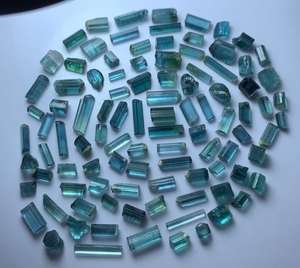 Natural Rough Indicolite Tourmaline From Afghanistan Gemstone Lot For Faceting High Quality Blue Green <b>Crystals</b> - Product Image 1