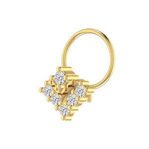 Ajretail – Piercing de nez en or 14 carats au design Radiance avec diamant naturel de 0,13 ct, bijou de piercing raffiné, style royal - Product Image 4