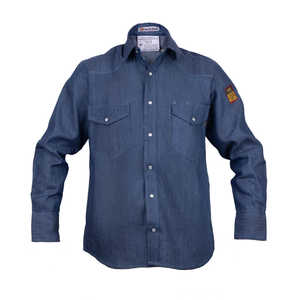 FR Denim Shirt 100% C-7 oz Vêtements de sécurité résistants aux flammes 4X-Large Denim Blue - Product Image 1