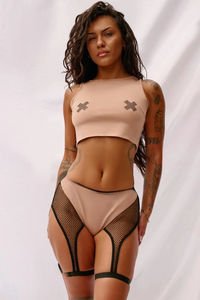 Tenue d'entraînement d'été légère et élégante pour femme 2026 : Haut à col montant et bas taille haute pour la danse, service OEM - Product Image 4