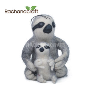 Felt <b>Sloth</b> Handmade Felted Animal Safari Theme Hanging Decor Perfect <b>Gift</b> for Animals Lovers Xmas Home Hotel Event Kindergarten - Product Image 5