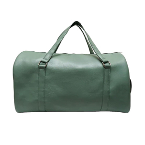 Bolsa de Viaje de Cuero Verde con Cierre de Cremallera, Bolsa de Fin de Semana Resistente Unisex - Product Image 1