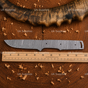 Cuchillo de Caza de Acero de Damasco Hecho a Mano Directo de Fábrica, Hoja en Bruto de Punta Caída, Espiga Completa, DIY, OEM, Personalizado - Product Image 5