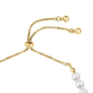 สร้อยข้อมือลูกปัดมุกสีขาวปรับได้ พร้อมจี้ตัวอักษรสีทอง ดีไซน์ทันสมัย เครื่องประดับแฟชั่นสำหรับผู้หญิงในงานแต่งงาน - Product Image 6