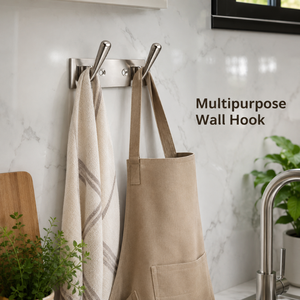 Modern Wall Mounted Double Hook Metal Coat Rack Anti Rust 2 Hook Clothing <b>Hanger</b> for Bathroom Kitchen Bedroom Entryway Storage - Product Image 6