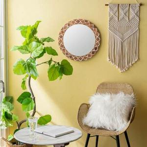 Espejo de Pared Redondo Moderno de Lujo con Incrustaciones de Hueso Azul, Diseño Geométrico, para Decoración del Hogar en el Dormitorio - Product Image 4