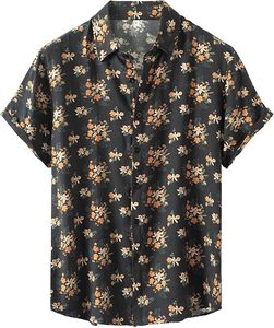 เสื้อเชิ้ตฮาวายชาย Aero Flora แขนสั้น ติดกระดุม ลายดอกไม้ สำหรับฤดูร้อน ชายหาด สวมใส่สบาย น้ำหนักเบา ระบายอากาศได้ดี - Product Image 1