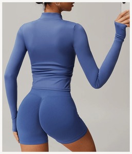 Ensemble veste et leggings de yoga pour femmes, séchage rapide, respirant, tenue de sport taille haute - Product Image 6