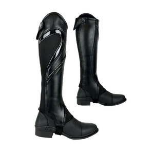 Custom Genuine Leather Half Chaps High Density Equestrian Riding Gaiters Durable Unisex <b>Boot</b> <b>Cover</b> Chaps LHC-0049 - Product Image 3