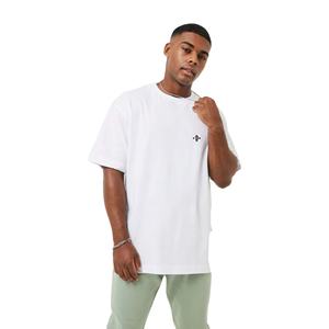 Camiseta OEM/ODM 100% de algodón con cuello redondo para hombre, diseño sólido con patrón 230 GSM, tela de punto, camiseta estampada en blanco, lote abastecido - Product Image 1