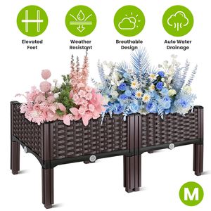Fioriera Rialzata Leggera Autoirrigante con 3 Opzioni di Dimensione, Contenitore per Piante in Materiale PP, Vasi Rialzati per Giardino - Product Image 3
