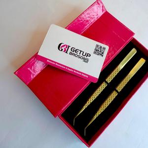 แหนบดัดขนตาเคลือบทอง GETUP BROSONS ปลายแหลม บรรจุกล่อง พร้อมโลโก้สั่งทำ - Product Image 2