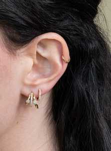 Minimalist Diamond <b>Hoop</b> <b>Earrings</b> 10K 14K 18K <b>Solid</b> Gold Luxury Small Everyday Wear Delicate Modern Huggie B2B Factory Bulk Price - Product Image 4