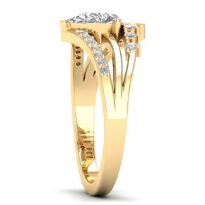 Anillo de Halo con Moissanita de Corte Pera de 0.9 Quilates en Plata de Ley 925 y Oro Amarillo de 14k, Precio de Fábrica REYES, Joyería Fina - Product Image 3