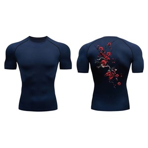 New Design Customized Sublimated Rashguard High Quality Polyester Men's Rashguard Short Sleeve Training Rashguard - Product Image 5