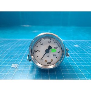 Manomètre analogique WIKA 0-100 PSI, utilisé comme pièce détachée pour équipement semi-conducteur d'occasion. - Product Image 6