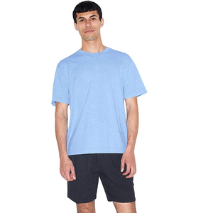 T-shirt décontracté pour homme, bleu clair, coupe classique, manches longues, col rond, 100% coton, séchage rapide, respirant - Product Image 2
