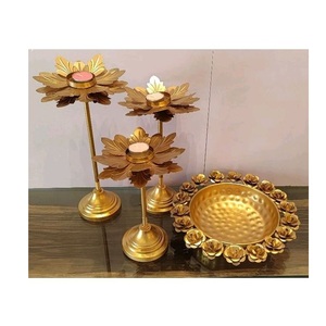 <b>Large</b> Handmade Brass Urli Decorative Bowl for Entryway Table Decor Floating Flowers and <b>Candle</b> Arrangements - Product Image 6