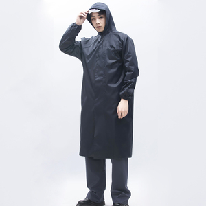 Chaqueta Impermeable Negra Premium con Capucha para Hombre, Abrigo Largo con Tiras Reflectantes de Seguridad, Ropa de Lluvia, Ropa de Trabajo para Exteriores, Cortavientos, Nueva - Product Image 6