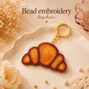 Stylish Handmade Beaded Keychain with Intricate Embroidery Work for Purse Bag <b>Backpack</b> and Everyday Use at <b>cheap</b> price - Product Image 4
