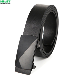 Cinturón Automático con Hebilla Rectangular Negra Sólida, Cinturón Casual para Hombre, Moldeado en una Sola Pieza, Estilo Duradero - Product Image 1