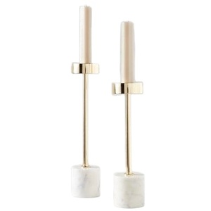 Luxury Gold Candle Holder Set Metal Candlestick Stand Marble Base Elegant Home <b>Decor</b> Wedding <b>Table</b> Centerpiece - Product Image 1