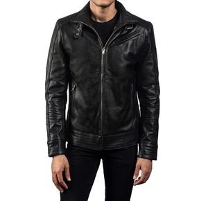 Vente en gros vestes en cuir de haute qualité pour hommes printemps automne solide col montant personnalisé bonne qualité veste pour hommes à la mode - Product Image 1