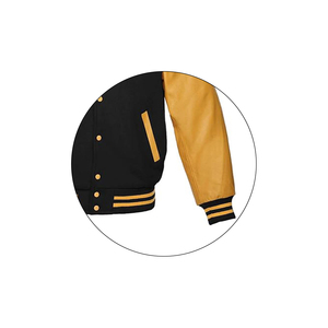 Chaqueta Varsity para Hombre al por Mayor, Nueva Llegada, Diseño de Mangas Regulares, Diseño Totalmente Personalizado, Chaqueta Varsity Dorada Transpirable de PU - Product Image 4