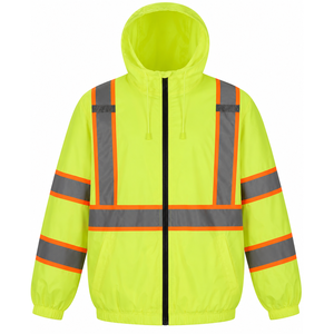 High Visibility Safety <b>Jacket</b> Class 2 Orange Reflective Workwear with <b>Silver</b> Stripes - Product Image 3