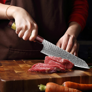 Couteau de chef artisanal en acier Damas, couteau de cuisine haut de gamme, lame en acier tranchante, manche en bois pour chefs professionnels - Product Image 5