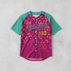 Livraison rapide, maillots de baseball à manches courtes respirants personnalisés, impression par transfert thermique, prix abordable - Product Image 1