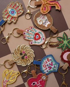 Decorative Embroidery Beaded <b>Keychain</b> Handcrafted Eco-Friendly Wedding Gift with Stylish Purse Charm and <b>Customized</b> Key Ring - Product Image 4