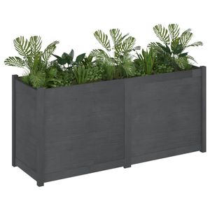 Jardinière de jardin en pin massif gris, grande et durable, résistante aux intempéries, pots et jardinières à fleurs - Product Image 6