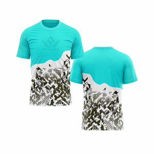 Maillot de football bleu géométrique pour homme, sublimé, manches courtes, anti-humidité, séchage rapide, coupe athlétique, uniforme de football personnalisé pour équipe - Product Image 3