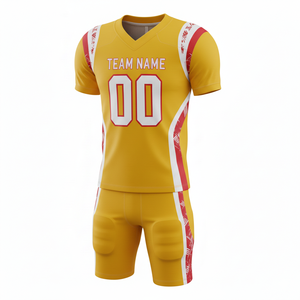 Ensemble de maillot et short de football américain personnalisé avec position du logo sur le devant, 100% polyester, antibactérien, séchage rapide, toutes saisons - Product Image 5
