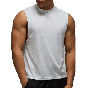 Unisex Oversized Customized Design <b>Men</b> Cut Out Sleeveless Tank Top Summer Wholesale Factory Price Low MOQ High Collar <b>Stringer</b> - Product Image 1