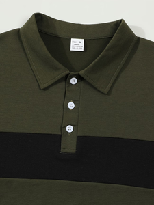 Camisa Clásica Vintage para Hombre, Manga Larga, Cuello Solapa, Rayas y Parches, Tela Suave de Color Sólido, Jersey Antiarrugas, Cierre de Botones, Talla Pequeña - Product Image 4