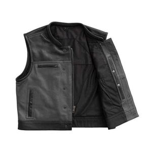 Gilet en cuir respirant d'hiver décontracté de qualité supérieure pour hommes, coupe ajustée, design en cuir épais, service OEM, fabriqué au Pakistan - Product Image 3