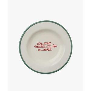 Plato Redondo de Porcelana Blanca con Borde Rojo, Diseño Retro, Vajilla para Restaurante, Platos de Presentación Elegantes de Primera Calidad - Product Image 3