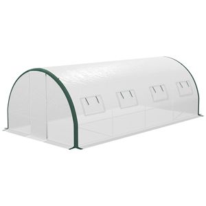 20X10 'X 6.6' Tunnel bianco Walk-In serra 8 Mesh finestre e 2 porte incernierate casa pianta calda per giardini - Product Image 5