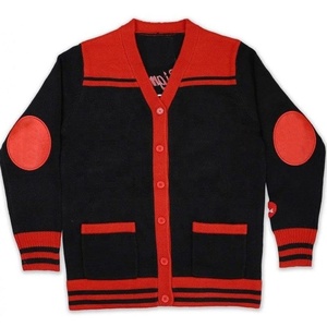 Cárdigan Personalizado para Mujer, Negro y Rojo, Tejido, Cuello en V, Manga Larga, Color Rosa y Verde Sólido, Estilo Sorority - Product Image 6