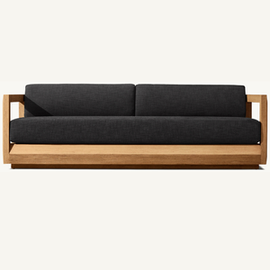 Sillón de madera de teca en oferta, con asiento de espuma suave y duradera, diseño moderno y cómodo para sala de estar - Product Image 1
