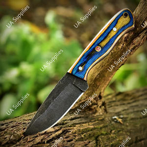 Cuchillo Profesional de Hoja Fija para Caza y Camping, EDC, de Alta Calidad, con Soporte OEM/ODM, Acero al Carbono, Mango de Madera Pakka, Funda de Cuero - Product Image 5