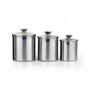 Stainless Steel Food Storage Containers Cylinder Shape With Lid Airtight Moisture Proof Modern Design For Kitchen <b>Canister</b> - Product Image 5