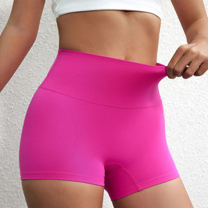 Women's Yoga Compression Shorts Mid Waist Solid Pattern Breathable Quick Dry Customizable Fitness Wear with digital printing - Product Image 3