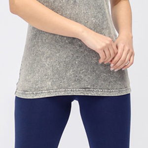 T-shirt décontracté en maille délavée pour femme, 220 GSM, coton premium, coupe ample, style streetwear vintage, conception OEM personnalisée, marque privée - Product Image 6