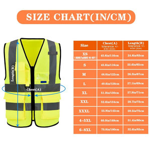 Chaleco de Seguridad Reflectante de Alta Visibilidad Unisex, Ropa de Trabajo de Poliéster con Bolsillos y Cierre de Cremallera - Product Image 3