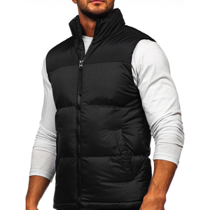Veste sans manches en lin de qualité personnalisée pour homme, streetwear d'hiver, gilet matelassé blanc pour l'extérieur - Product Image 3