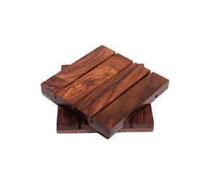 Acacia Wood <b>Coaster</b> Set of 2 Natural Wooden Tea Coffee Cup <b>Coasters</b> <b>for</b> Table Protection Home Kitchen Decor - Product Image 1